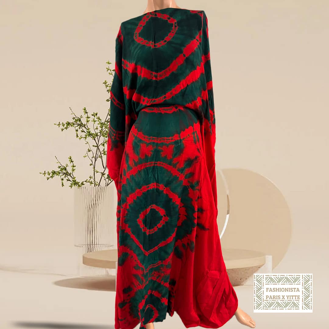 Robe melhfa rouge et vert