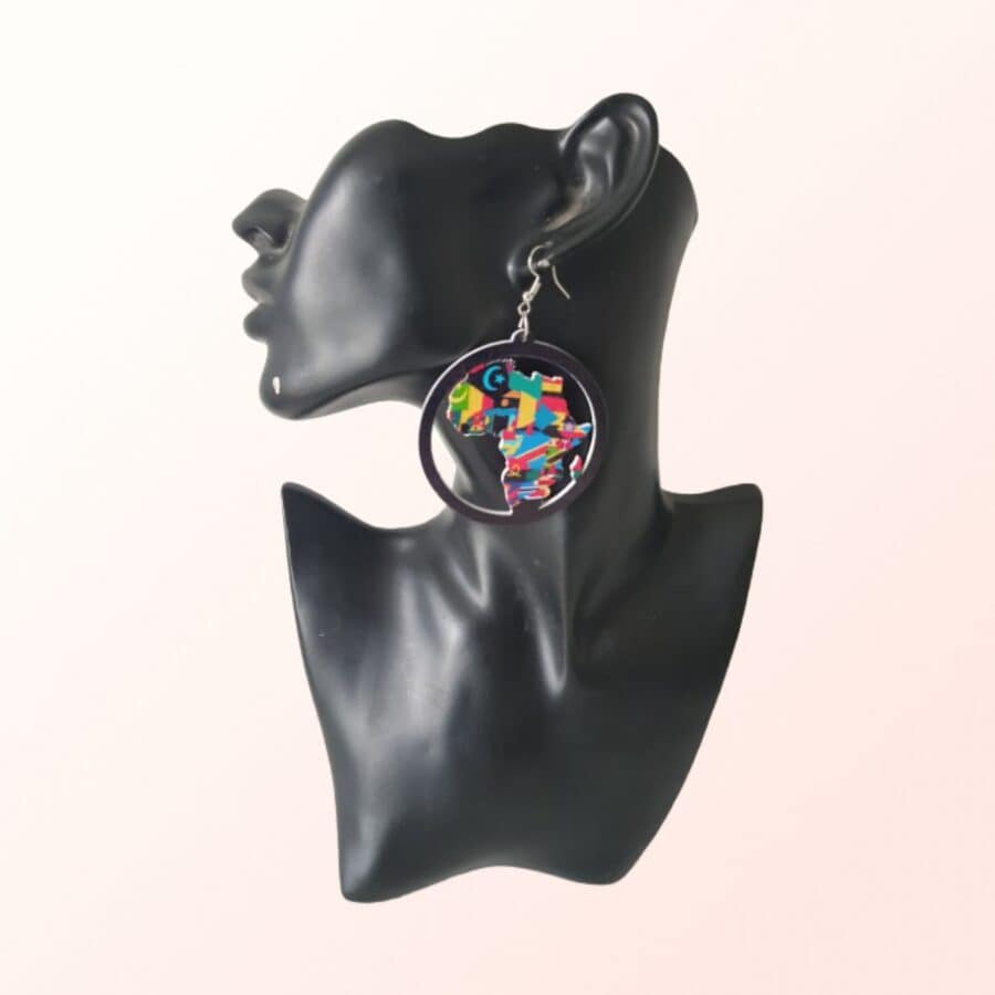 Boucles d'oreilles carte d'afrique