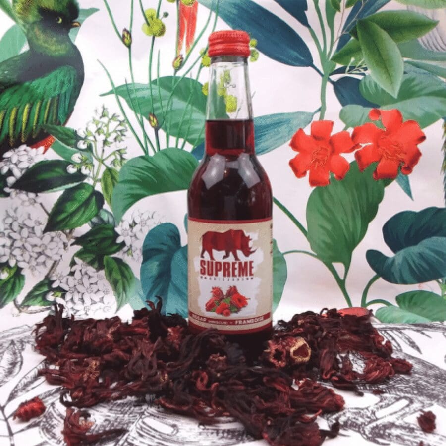 Boisson bissap (hibiscus) framboise