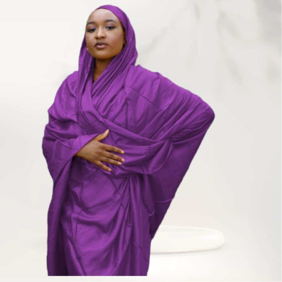 Melhfa couleur unie violette