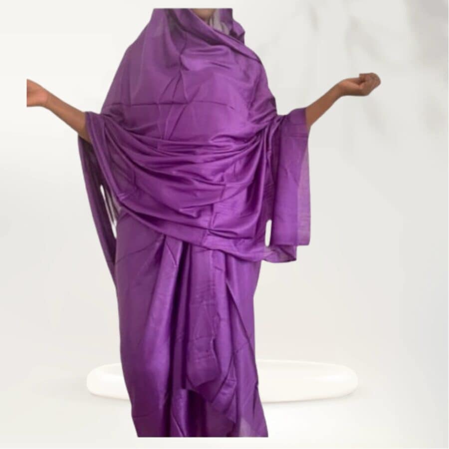 Melhfa couleur unie violette