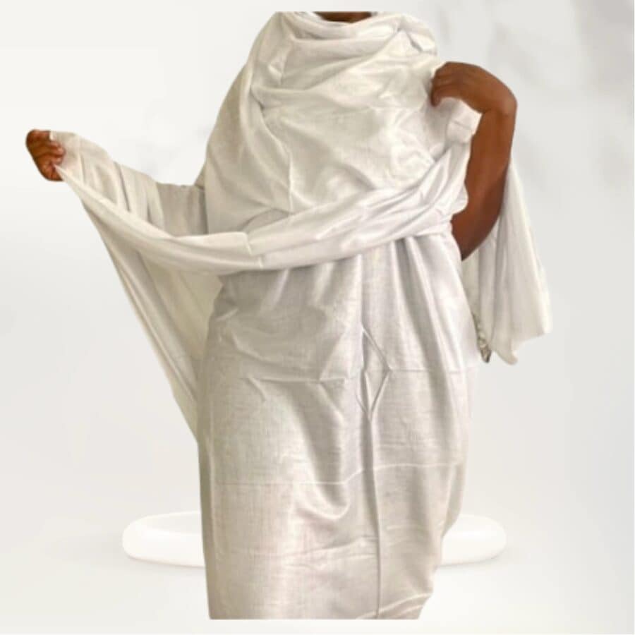 Melhfa couleur unie blanche