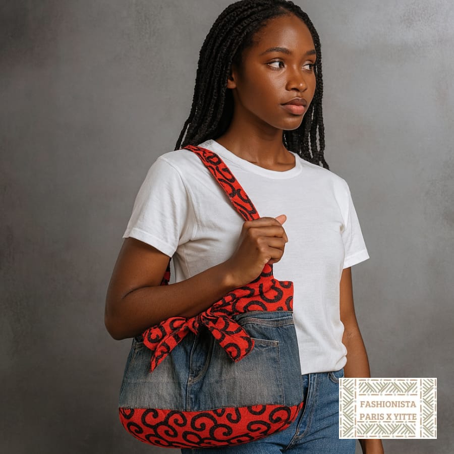 Sac a main en jean et wax