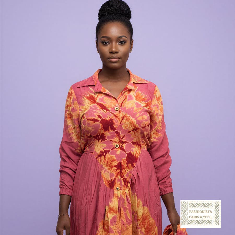 Robe melhfa rose et orange