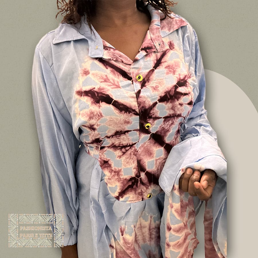 Robe melhfa bleu gris longue