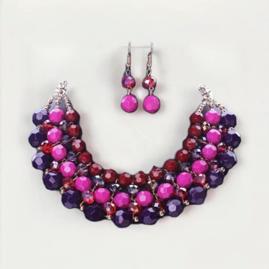 Parure collier + boucles d'oreilles
