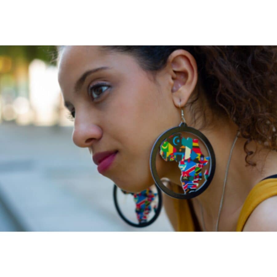 Boucles d'oreilles carte d'afrique