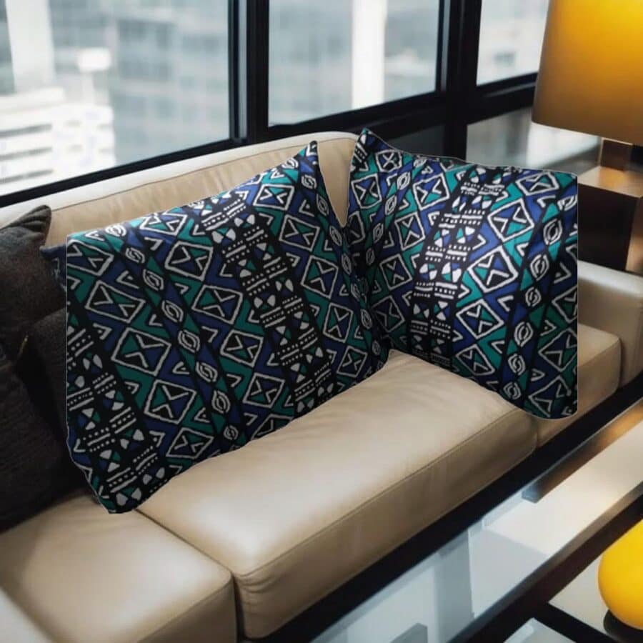 Lot de 2 Housses d'oreiller Bogolan