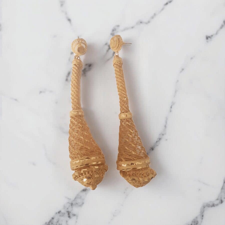 Boucles d'oreilles trempé or 2g