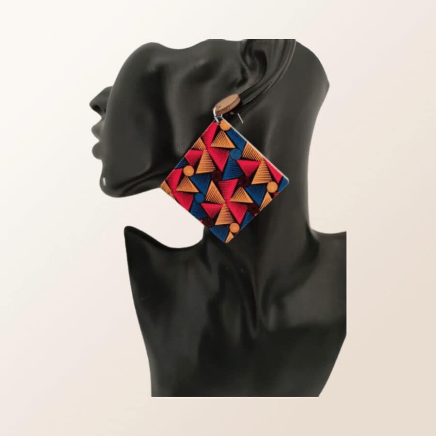 Boucles d'oreilles imprimées wax