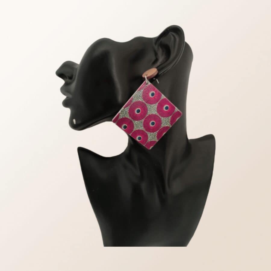 Boucles d'oreilles imprimées wax