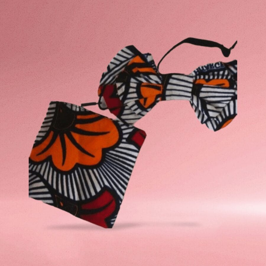 Ensemble noeud de papillon+ serviette en wax