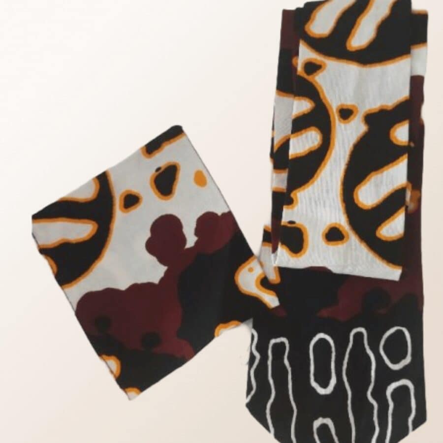 Ensemble cravate + serviette en wax