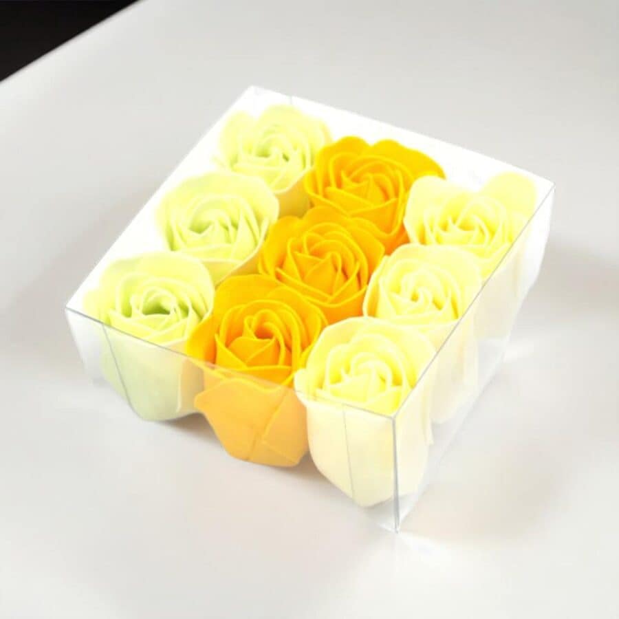Boîte de 9 Roses de Savon - Rose du printemps