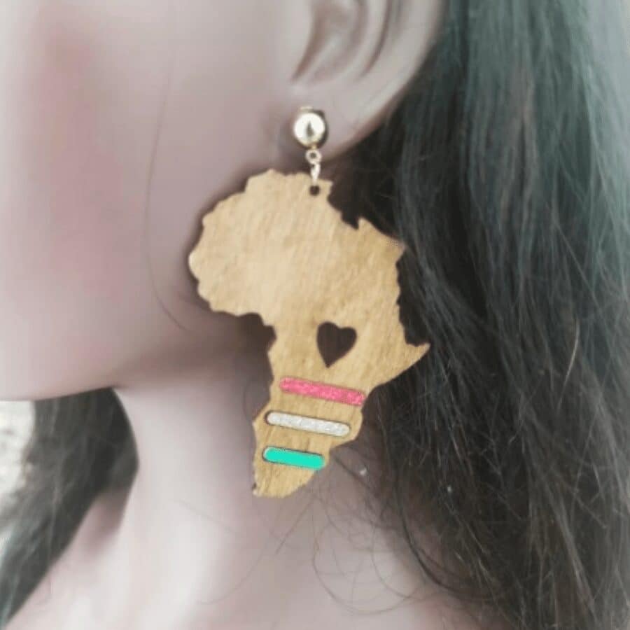 Boucles d'oreilles carte d'afrique