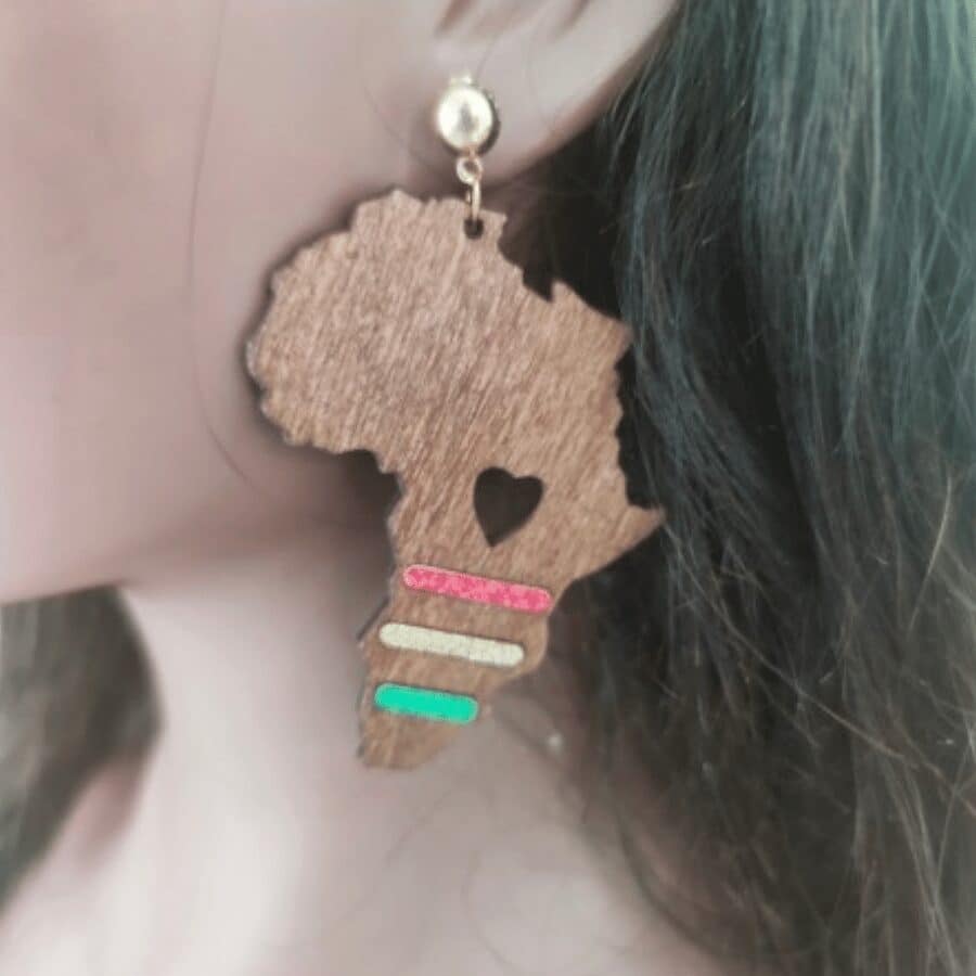 Boucles d'oreilles carte d'afrique