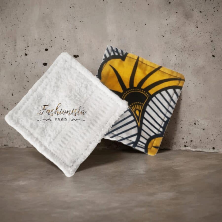 Lot de 2 carrés lavables imprimées Wax