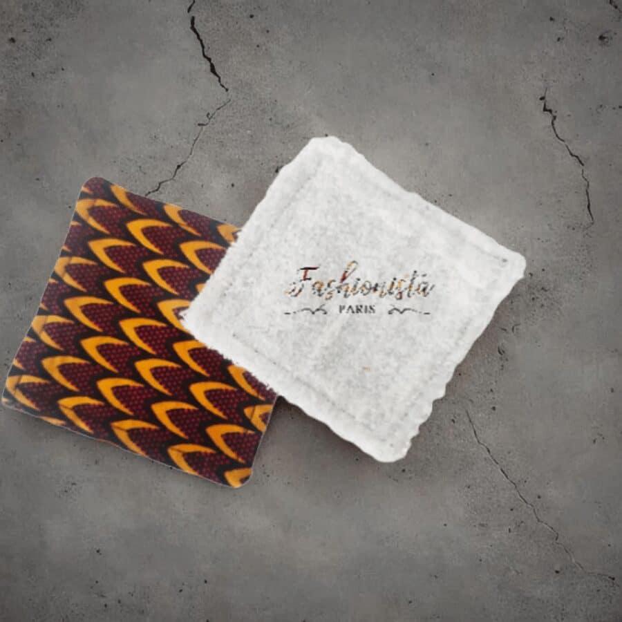 Lot de 2 carrés lavables imprimées Wax