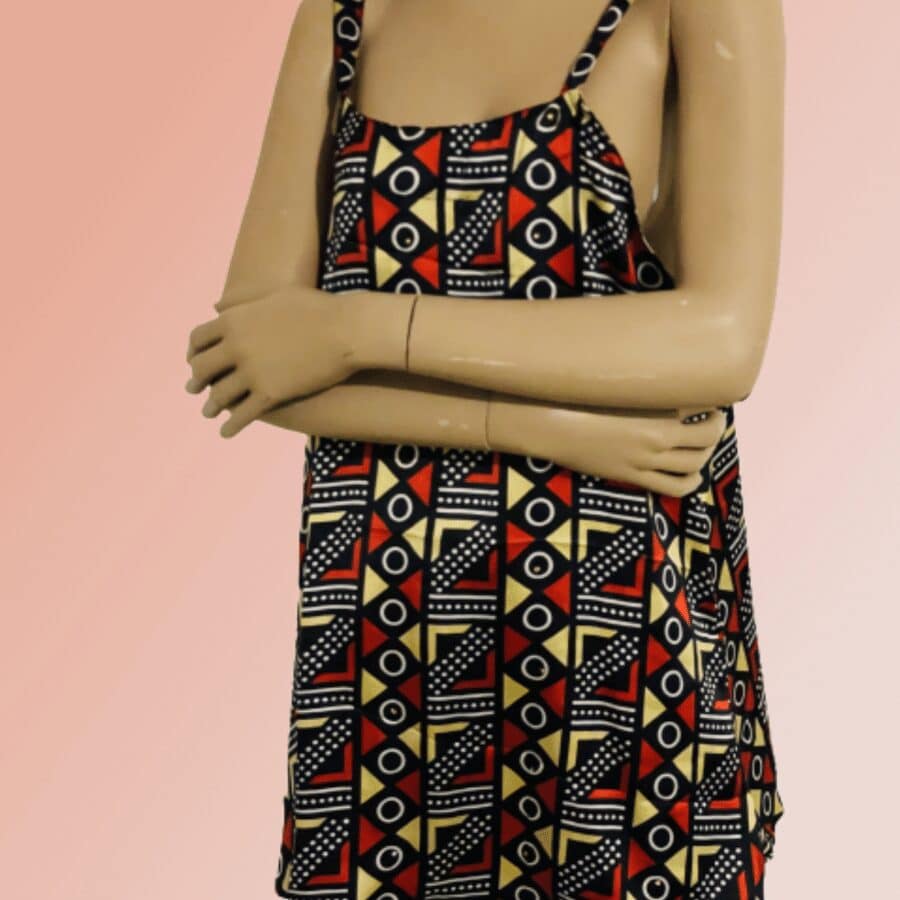 Ensemble Top + short soie imprimée et satin