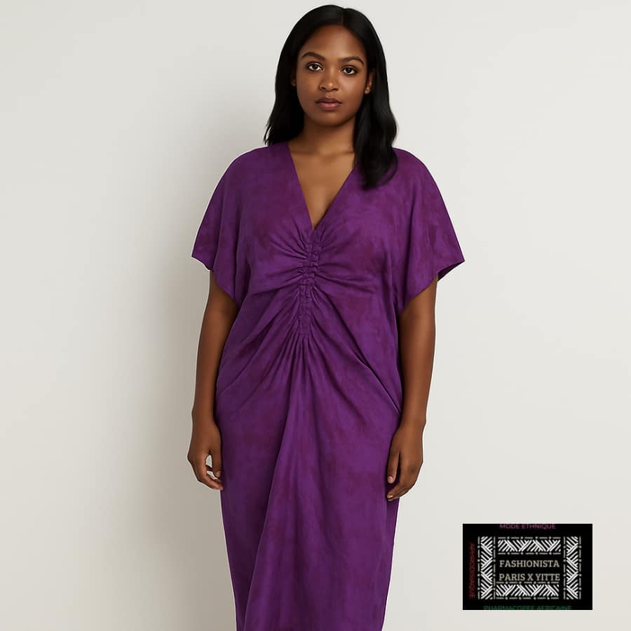 Robe froncée violette