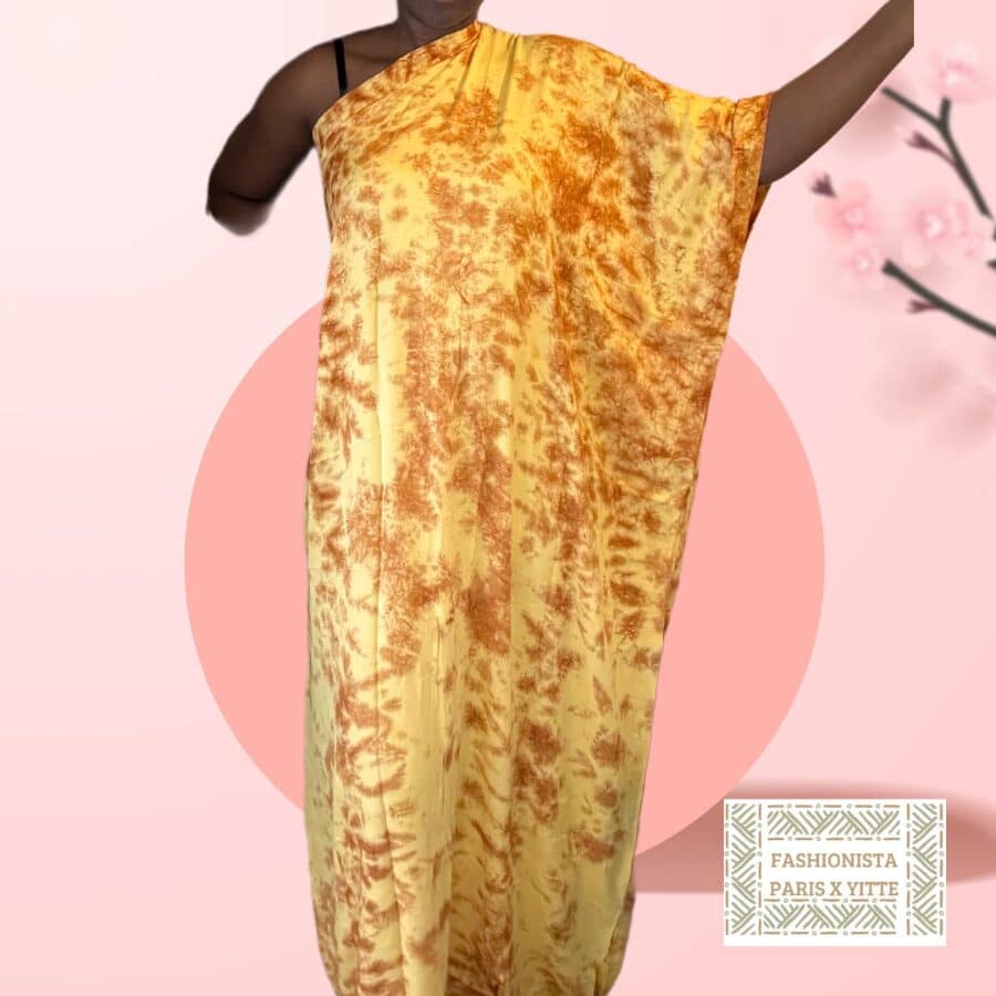 Robe asymétrique jaune et orange