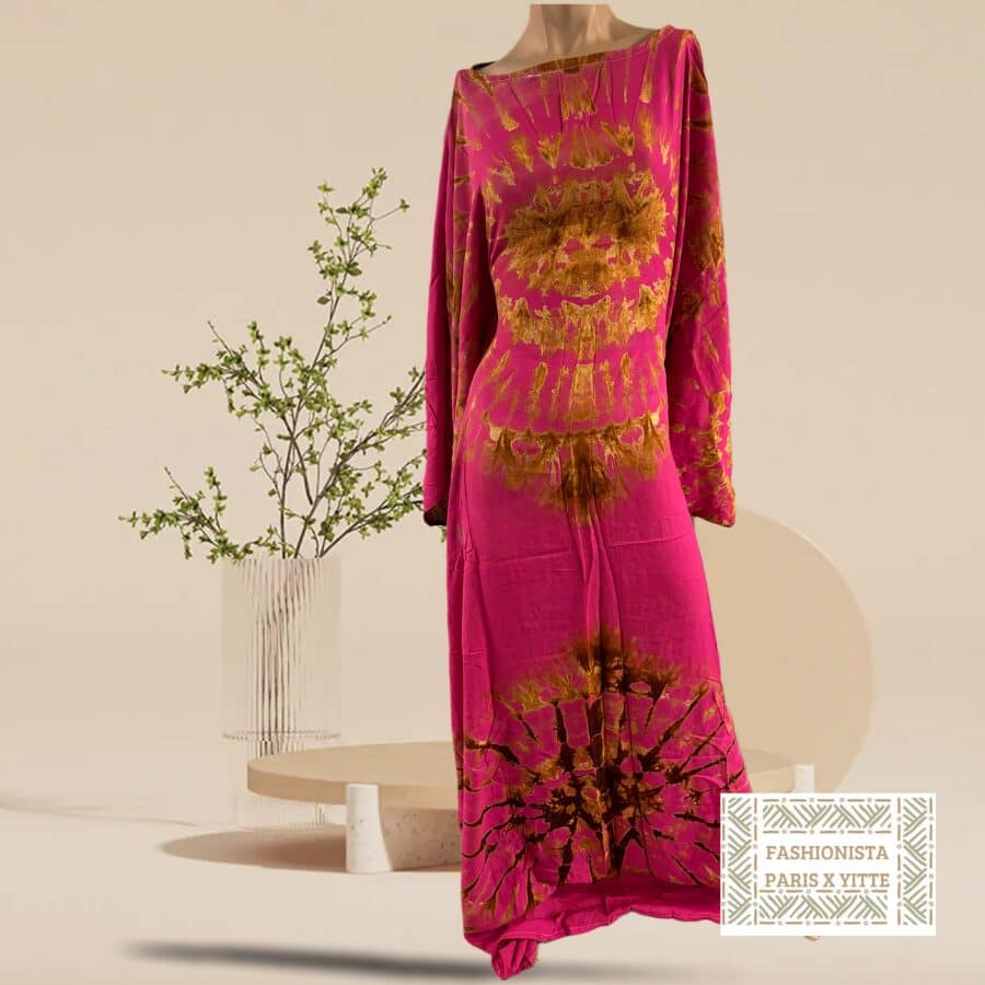 Robe melhfa rose et dorée