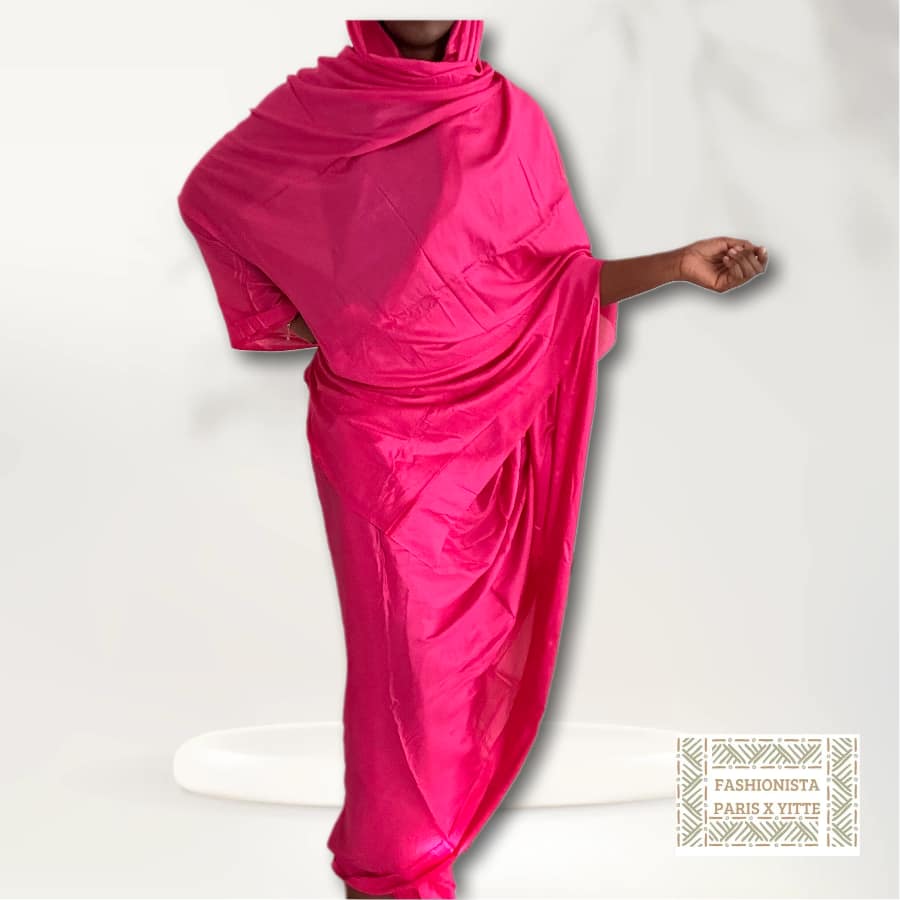 Melhfa couleur unie rose